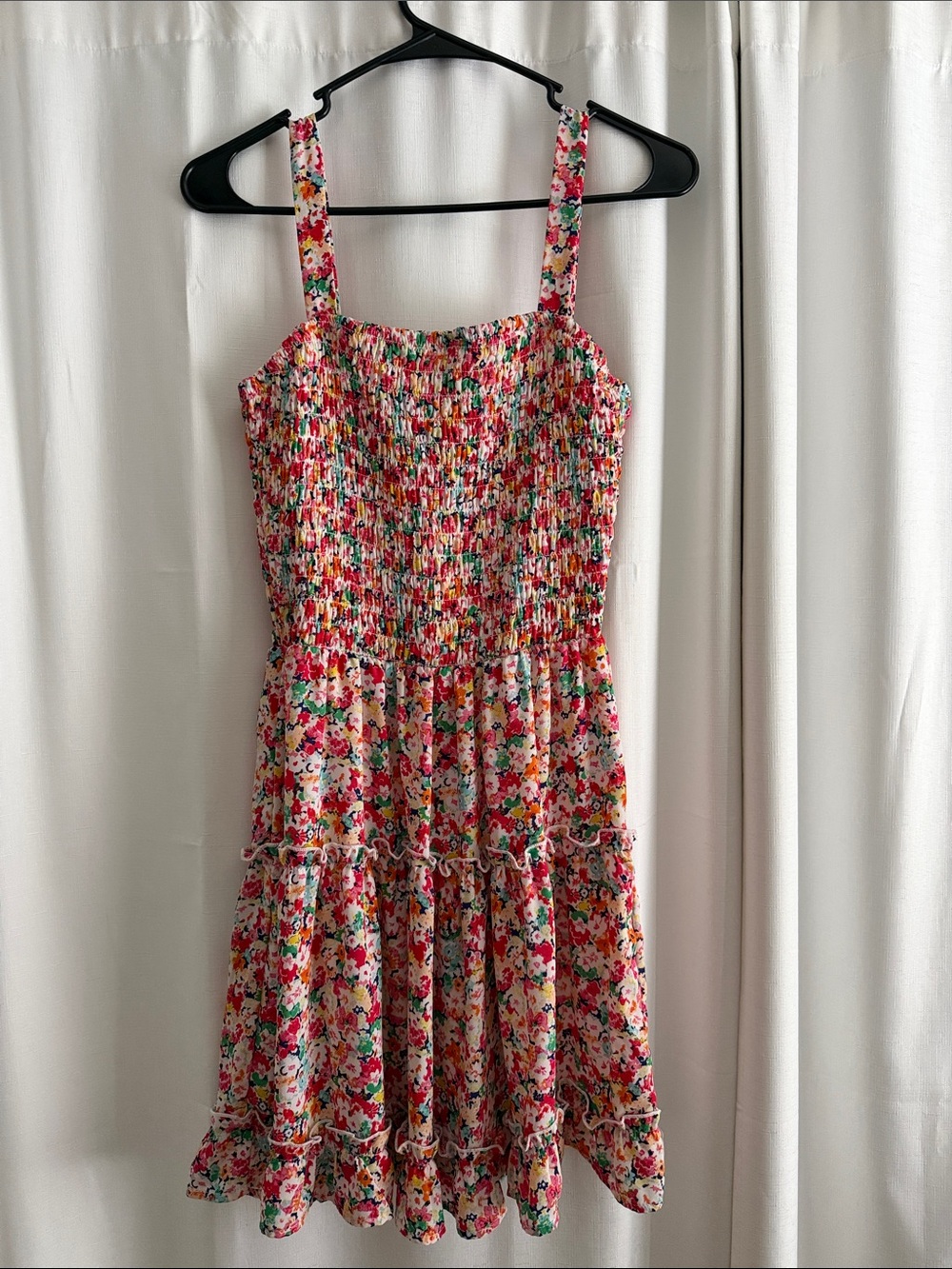 Jessica Simpson Pink Floral Smocked Mini Dress
